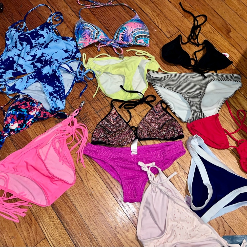 ALL BRAND NEW Designer Swimsuits lot; 11 bikinis